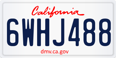 CA license plate 6WHJ488