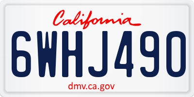 CA license plate 6WHJ490