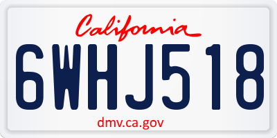CA license plate 6WHJ518