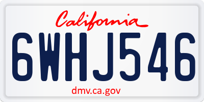 CA license plate 6WHJ546