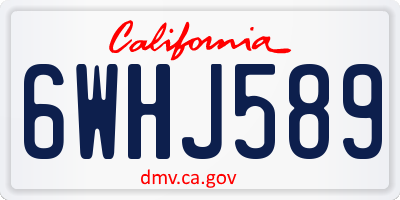 CA license plate 6WHJ589