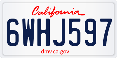 CA license plate 6WHJ597