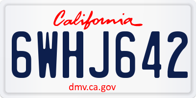 CA license plate 6WHJ642