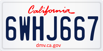 CA license plate 6WHJ667