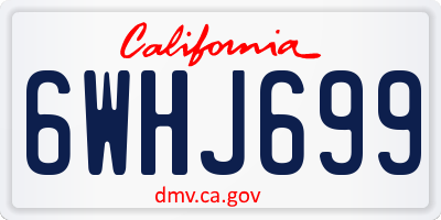CA license plate 6WHJ699