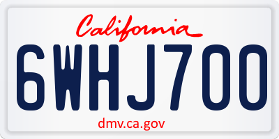 CA license plate 6WHJ700