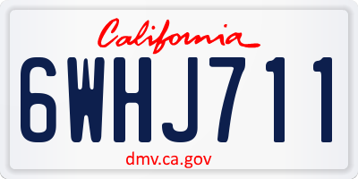 CA license plate 6WHJ711