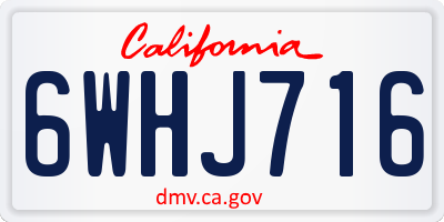 CA license plate 6WHJ716