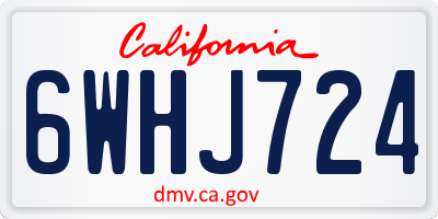 CA license plate 6WHJ724