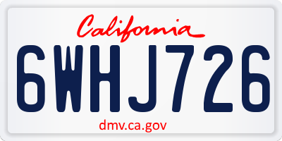 CA license plate 6WHJ726
