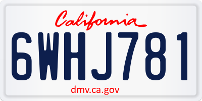 CA license plate 6WHJ781