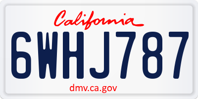 CA license plate 6WHJ787