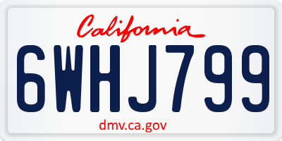CA license plate 6WHJ799