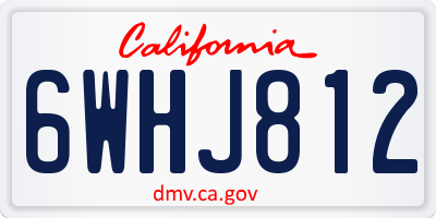 CA license plate 6WHJ812