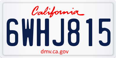 CA license plate 6WHJ815