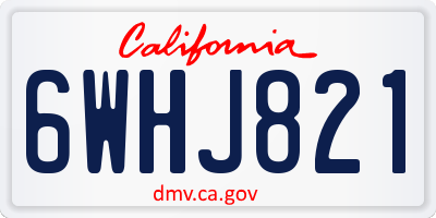 CA license plate 6WHJ821