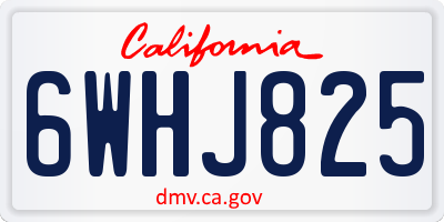 CA license plate 6WHJ825