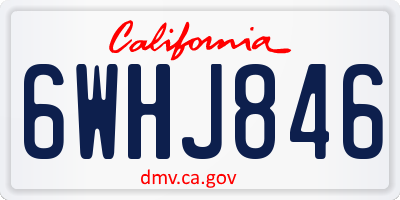 CA license plate 6WHJ846