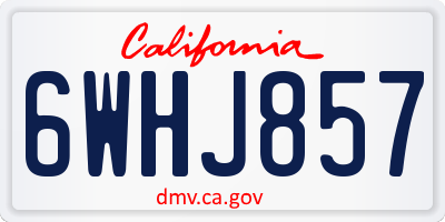 CA license plate 6WHJ857