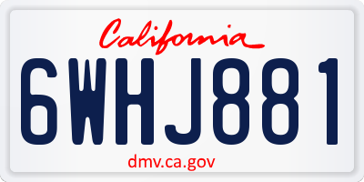 CA license plate 6WHJ881
