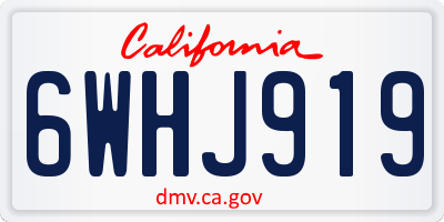 CA license plate 6WHJ919
