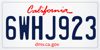 CA license plate 6WHJ923