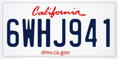 CA license plate 6WHJ941