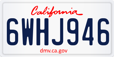 CA license plate 6WHJ946