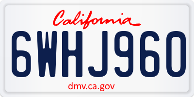 CA license plate 6WHJ960