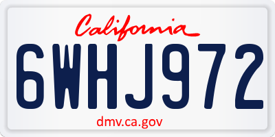 CA license plate 6WHJ972