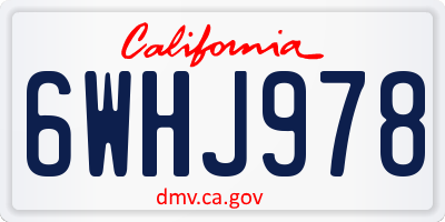 CA license plate 6WHJ978