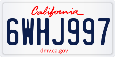 CA license plate 6WHJ997