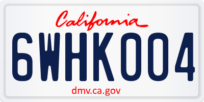 CA license plate 6WHK004