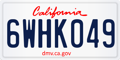 CA license plate 6WHK049