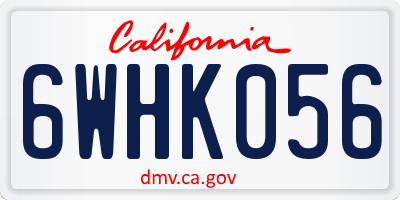 CA license plate 6WHK056