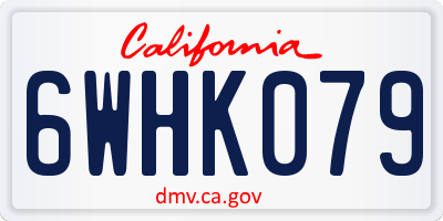 CA license plate 6WHK079
