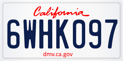 CA license plate 6WHK097