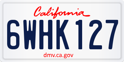 CA license plate 6WHK127