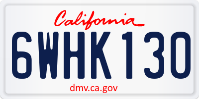 CA license plate 6WHK130
