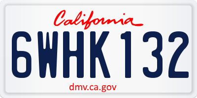 CA license plate 6WHK132