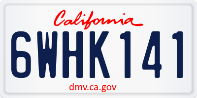CA license plate 6WHK141