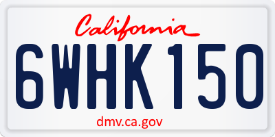 CA license plate 6WHK150