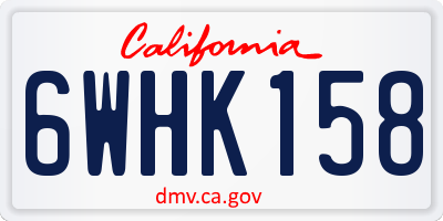 CA license plate 6WHK158