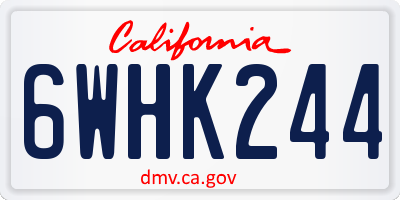 CA license plate 6WHK244