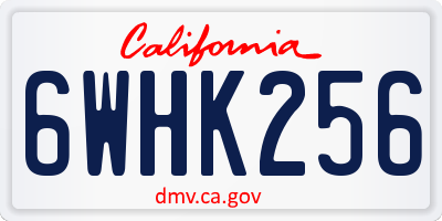 CA license plate 6WHK256