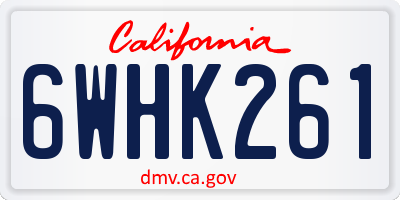 CA license plate 6WHK261