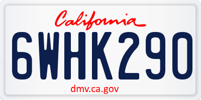 CA license plate 6WHK290
