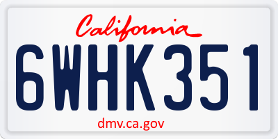 CA license plate 6WHK351
