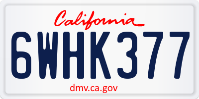 CA license plate 6WHK377