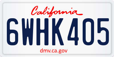 CA license plate 6WHK405
